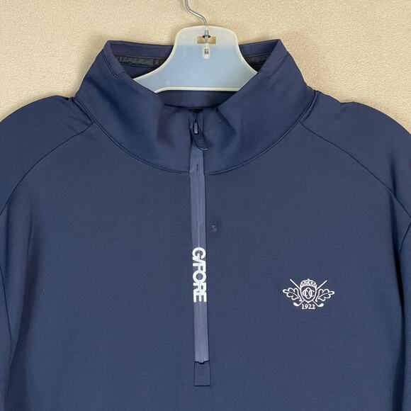 G Fore Pullover Mens L Blue Tech Jersey Golf 1/2 Zip Long Sleeve Stretch - Picture 2 of 13